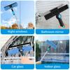 2-in-1 High Window Cleaning Scraper Set (Includes 1 Rotating Head and 4 Replaceable Brush Heads) (Includes Extension Pole)