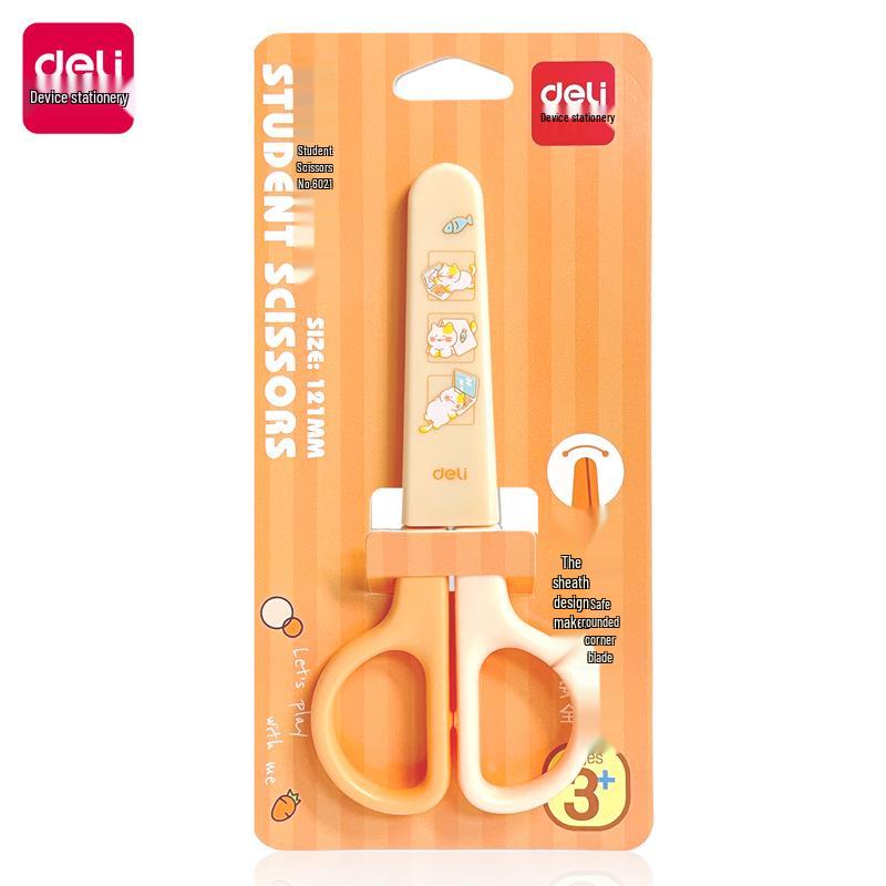 

Милые мультяшные детские защитные ножницы для рукоделия с чехлом оранжевый