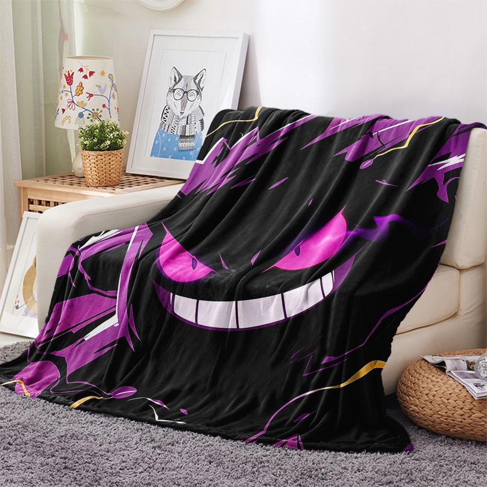 Gengar  Print Flannel Blanket, High Quality Comfortable for All Seasons, Home Decor, Warmth and Comfort