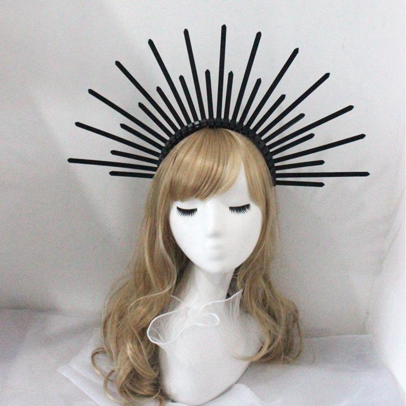 Krone Stirnband Heiligenschein Krone Kopfschmuck DIY Materialien Lolita Heiligenschein Krone Lolita Cosplay Zubehör für Barocke Diadem Kronen