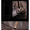 Chinese Size Vintage Men Genuine Leather Jacket Tea Core Cowhide Thickness 1.4mm Tanned Oil Waxed Real Leather Jacket Heavy Thick
