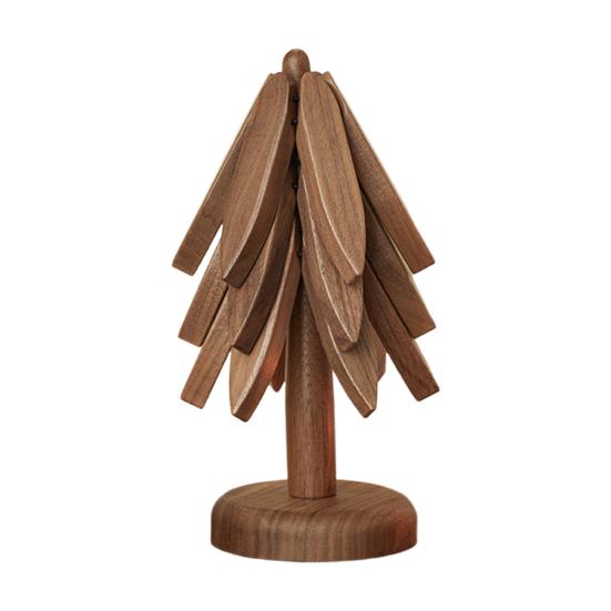 1/3/4/5 ks Ořechové dřevěné podložky se stojanem Žáruvzdorné podložky na hrnce Pánve Design tvaru vánočního stromku Podložky podložky do kuchyně Dekorace stolu Dárek