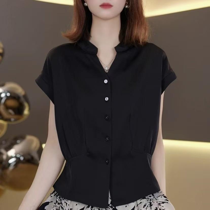 

Женский летний кардиган с коротким рукавом, облегающий фигуру, - модный, универсальный, омолаживающий дизайн XL чёрный