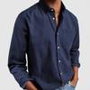 European American Denim Fabric Shirt Long Sleeve Casual Lapel Men's