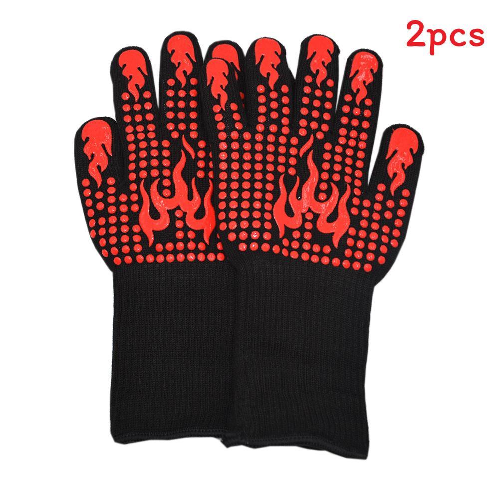 Luvas Resistentes ao Calor para Churrasco com Pegada de Silicone para Grelhar e Cozinhar ao Ar Livre