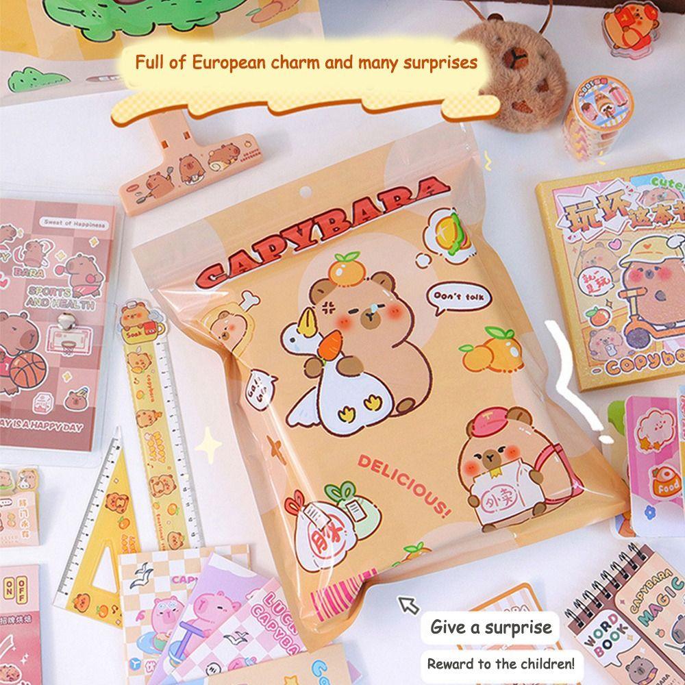 Funny Capybara Notebook Stationery Set Capibara Lucky Blind Bag Students' Opening Gifts