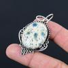 925 Silver Oval Natural K2 Jasper Handmade Wife Wedding Unique Art Deco Pendant