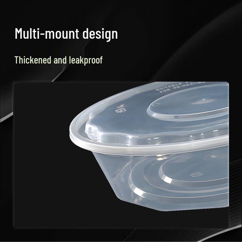 4000ml Disposable Microwavable Round Takeaway Container Set (60-Pack)