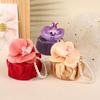 Fabric Flower Knot Bag Satin Silk Orchid Handbag Jewerly Packaging Box Wedding Candy Bag