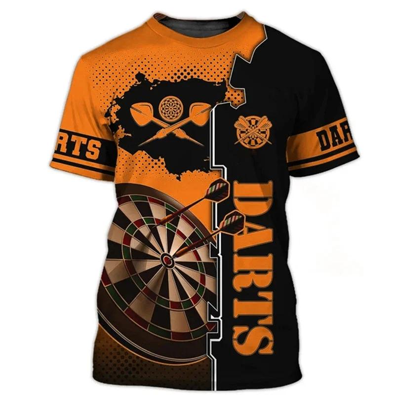 Fashion Darts Game Men's T-shirts Short Sleeve 3d Printed Street Style T Shirt Summer Dart Turntable Graphic Hip Hop Casual Tops