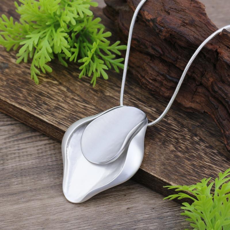 New Matte Irregular Geometric Double-layer Long Pendant, Women's Creative Exaggerated Geometric Long Necklace