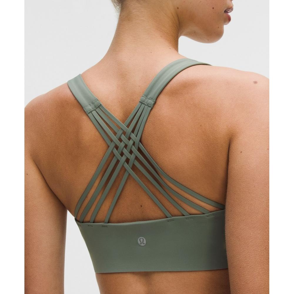 Lululemon Flexyflex Strappy Yoga Bra  Light Support  D DDD Cups Willow Leaf