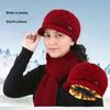 Warm Velvet Wool Beret for Middle-Aged & Elderly - Fashionable, Solid Color, Thick Knitted Winter Hat with Short Brim