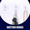 10Pcs Suction Cup Hooks No Drilling Transparent Suction Cup with Plastic Hooks for Windows Kitchen Bathroom Wall Hooks Storage