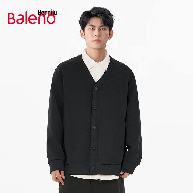 Baleno Men's Loose Fit V-Neck Cardigan Sweatshirt