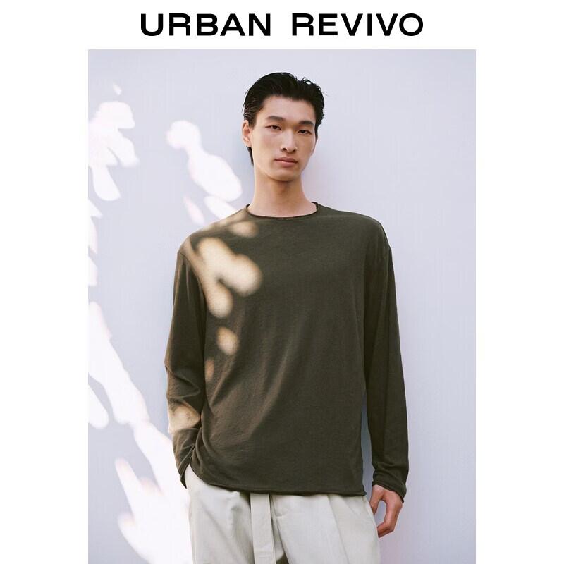 UR2026 Men s Distressed Collar Long-Sleeve T-Shirt XS