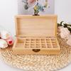 Functional Wood Essential Oil Container Natural Wood Essences Organizers with 25Bottles Holder Slot for Beauty Salon
