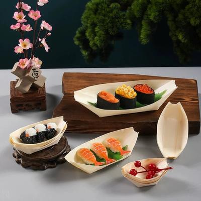 Creative Wooden Tableware, Disposable Wooden Sushi Plates, Dessert Plates, Home Kitchen Accessories, Wooden Plates and Bowls