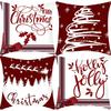 New Christmas Elk Santa Claus Letter Print Pillow Home Sofa Cushion Cover