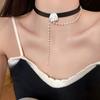 Rose Pearl Choker Black Collar Collarbone Chain Necklace Necklace Neck Necklace Accessories Women
