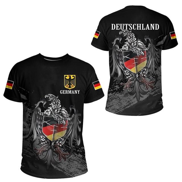Deutschland Emblem Flagge Camouflage T Shirt Männer ARMY VETERAN Taktik Tops 3D Deutschland Military Camo Gedruckt T-shirt Kurzarm L gray