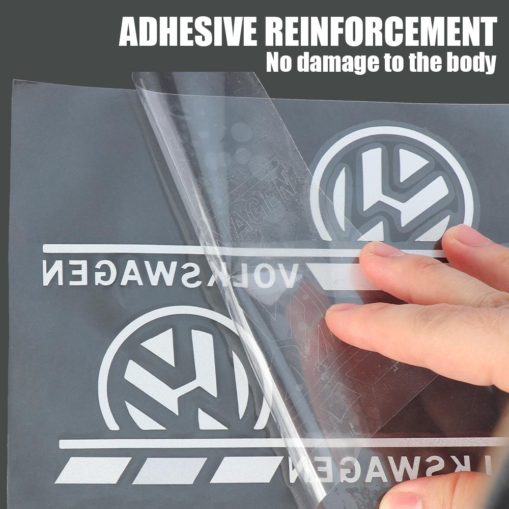 SVLHP1 2Pcs Car Logo Body Vinyl Sticker Decoration Accessories For VW GTI Golf8 Polo Passat Mk6 MK7 Tiguan R32 RLine Magotan Jetta Bora