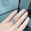 Zircon Women's Ring Pink Yellow Colored Square Jewelry High Carbon