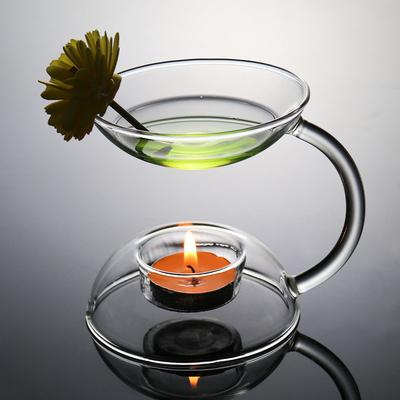 Double-layer Transparent Glass Candle Holder Oil Lamp Candlestick Aromatic Candle Holder Romantic Candlelight Dinner Ornaments