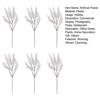 6 Pcs Snowy Branches Artificial Tree Picks Frosted Fake Plants Stems for Crafts Wreaths Winter Home Kitchen Table Decor