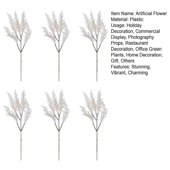 6 Pcs Snowy Branches Artificial Tree Picks Frosted Fake Plants Stems for Crafts Wreaths Winter Home Kitchen Table Decor