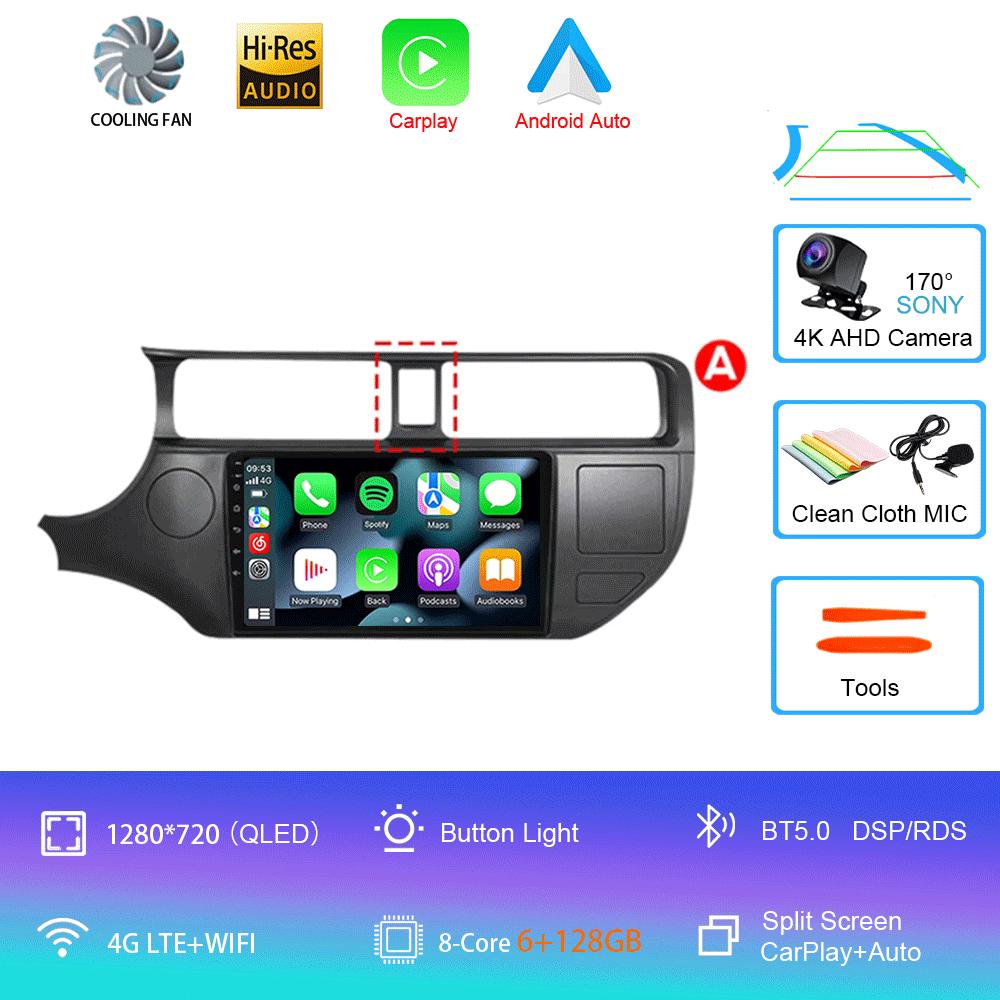 For Kia RIO 4 K3 2011-2017 2K QLED Android 14 Car Radio Multimedia Player 2 Din GPS Navigation stereo DVD Head Unit