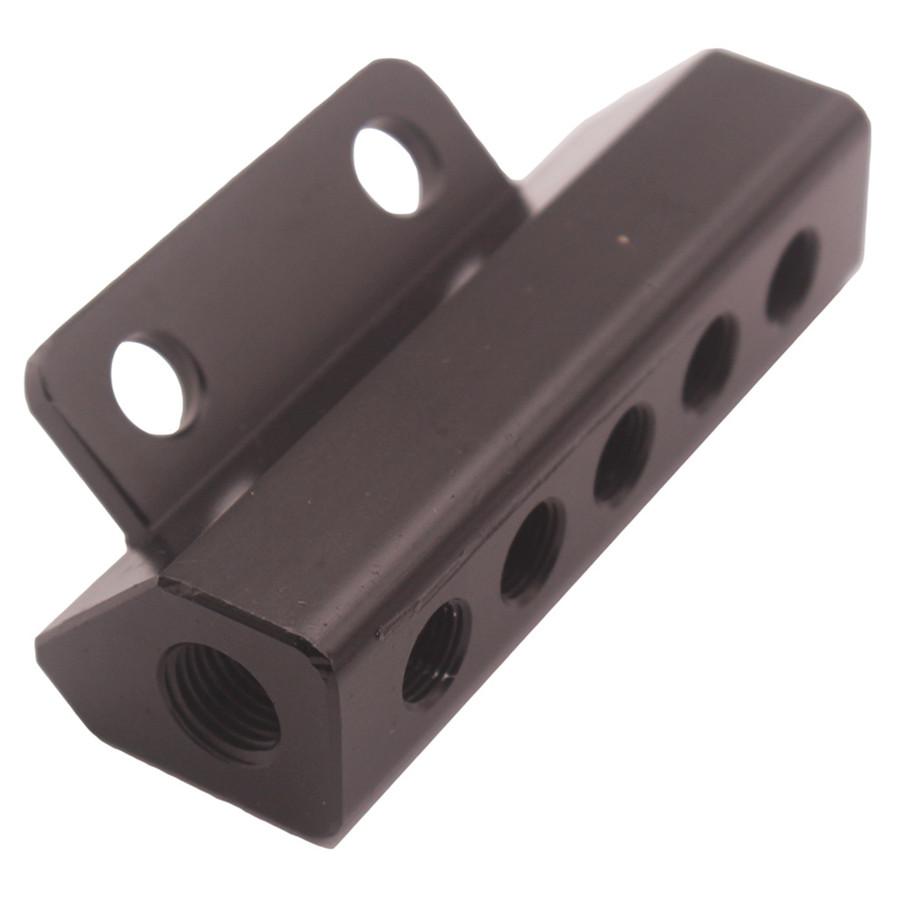 Black 5 Port Car Vacuum Block Manifold Intake Fuel Gas Wastegate Turbo Boost