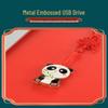 Niedriger Panda USB-Stick aus Metall