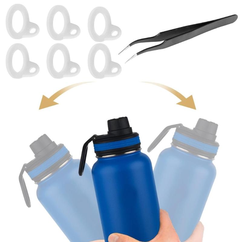 13 Piece Silicone Seals for Water Cup Lid Convenient Leak Proof Sports Bottle Seals Easy Installation Sealing Rings