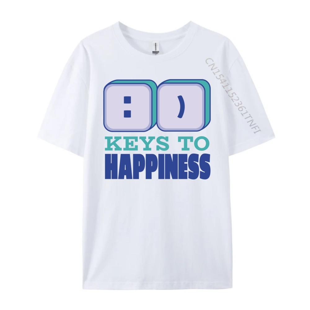 Find Your Keys To Happiness With Computer Green And White Graphic T Shirt T Shirt Men