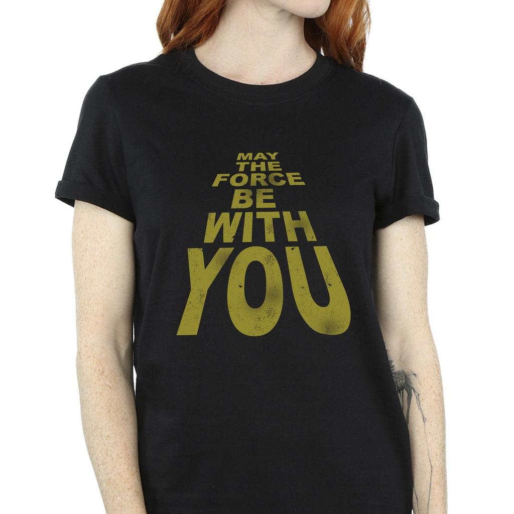 Star Wars Womens/Ladies May The Force Be With You Cotton Boyfriend T-Shirt