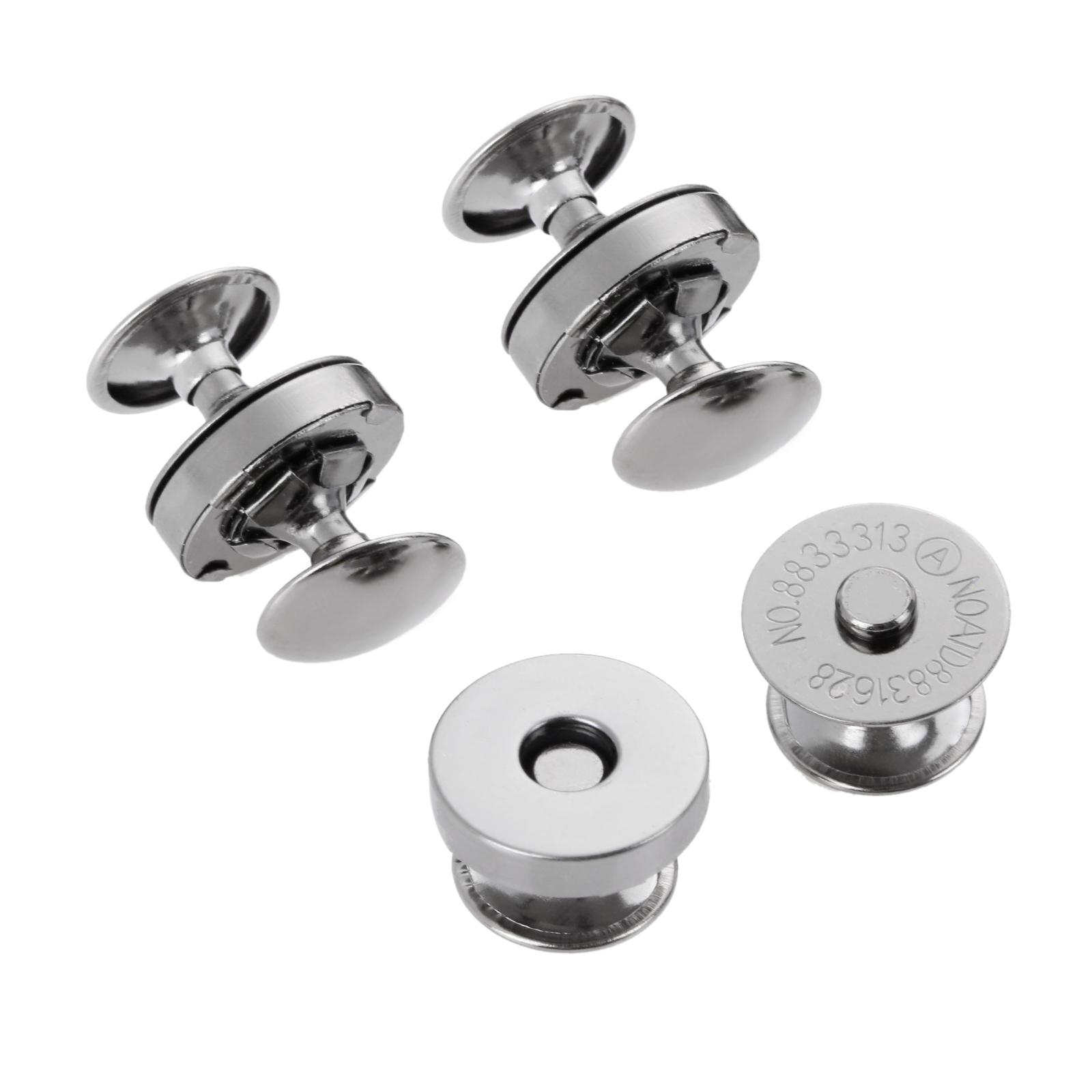10 Stück Metall Magnetische Druckknöpfe Doppelte Niete Knöpfe Verschluss Tasche Druckknopf Knöpfe Geldbörsen Handtasche Kleidung DIY 14/18mm gray