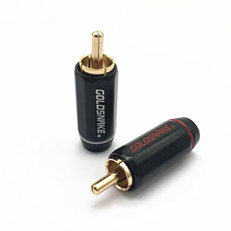 Snake King RCA Audio Connector Lotus Plug - AV Speaker Cable Solder Joint with Small Hexagonal Audio Plug