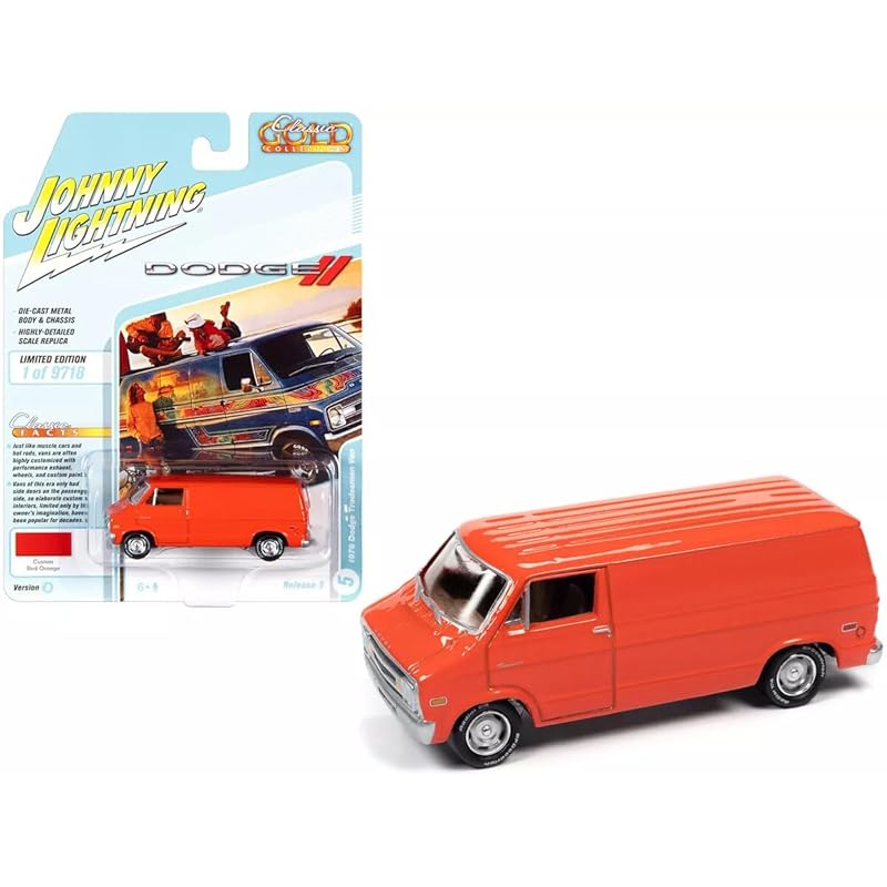 

Johnny Lightning 1/64 dodge Tradesman van 1976 orange Tradesman Van mini car [product]