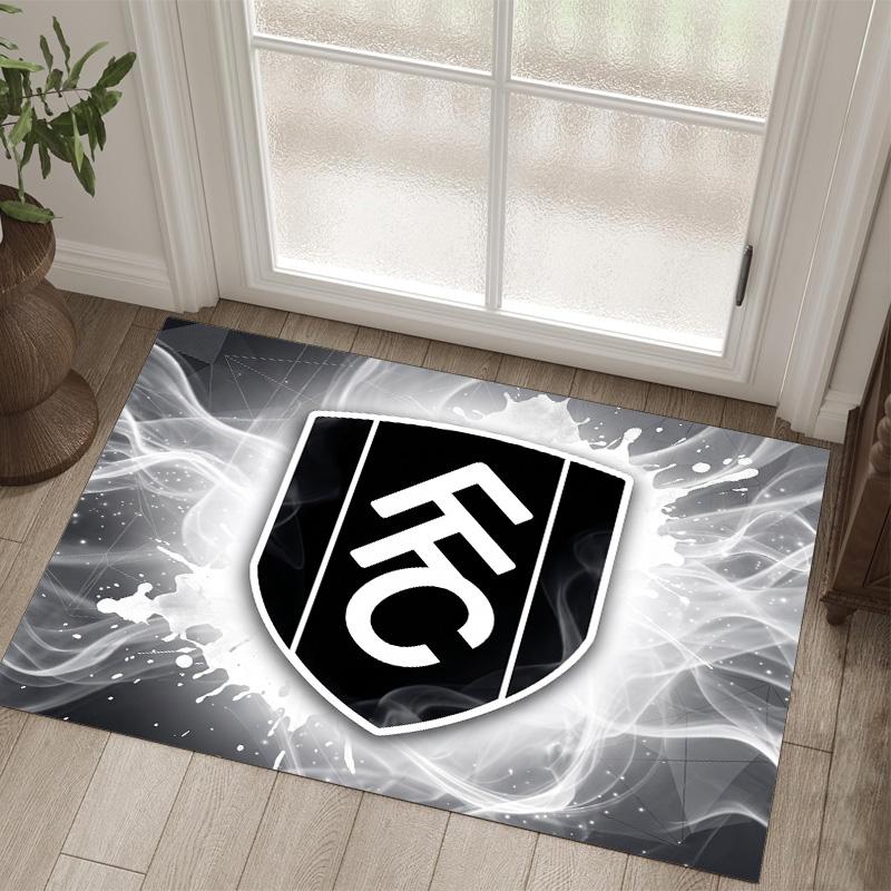Fulham Football Design Crystal Velvet Carpet Cozy Non?Slip Printed Rug For Bedroom Living Room Entrance