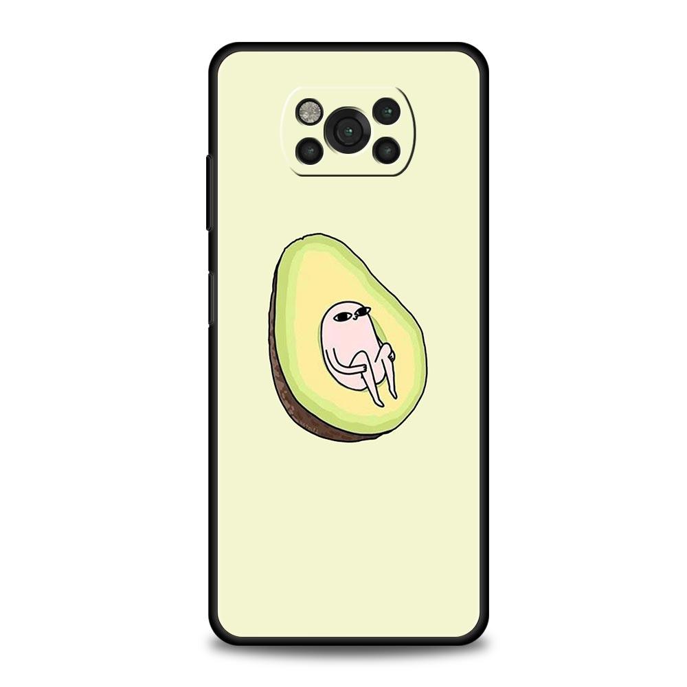 

Милый чехол для телефона с изображением авокадо и детской йоги для Xiaomi Poco X6 X5 Pro X4 X3 NFC F5 Pro F4 F3 GT M5 M4 Pro 5G M3 C51 C50 C55, мягкий чехол Poco F4