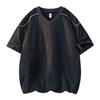 V-neck Loose Short-sleeved Men's T-shirt Summer Casual Splicing Thin Top