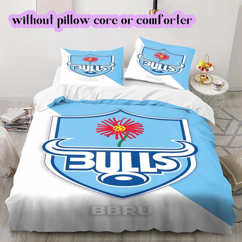 Rugby Club The Bulls Pattern Bedding,Quilt Set Quilt Cover Pillowcase Home Birthday Gift (1*duvet cover+2*pillowcase,without core)