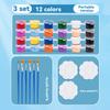 12colors/Set Acrylic Pigment With Brush Palette Small Box Beginner Children's Hand Painted Graffiti Coloring Paint Painting Tool