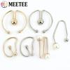 Meetee 2/5Pcs Pearl U-shaped Metal Hook Detachable Irregular Spiral Button Dress Shirt Collar Screw Clasp Hardware Accessories