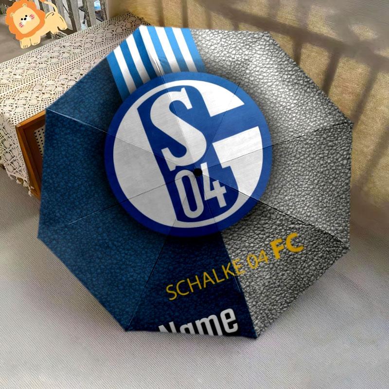 1 PC Automatic Folding Umbrella - FC Schalke 04 Custom Name Pattern, Portable & Foldable Design with 8 Ribs, Christmas Birthday Gifts