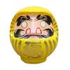 Traditional Japanese Paper Mache Daruma Size 2 Total Yellow Doll, (12cm Length),