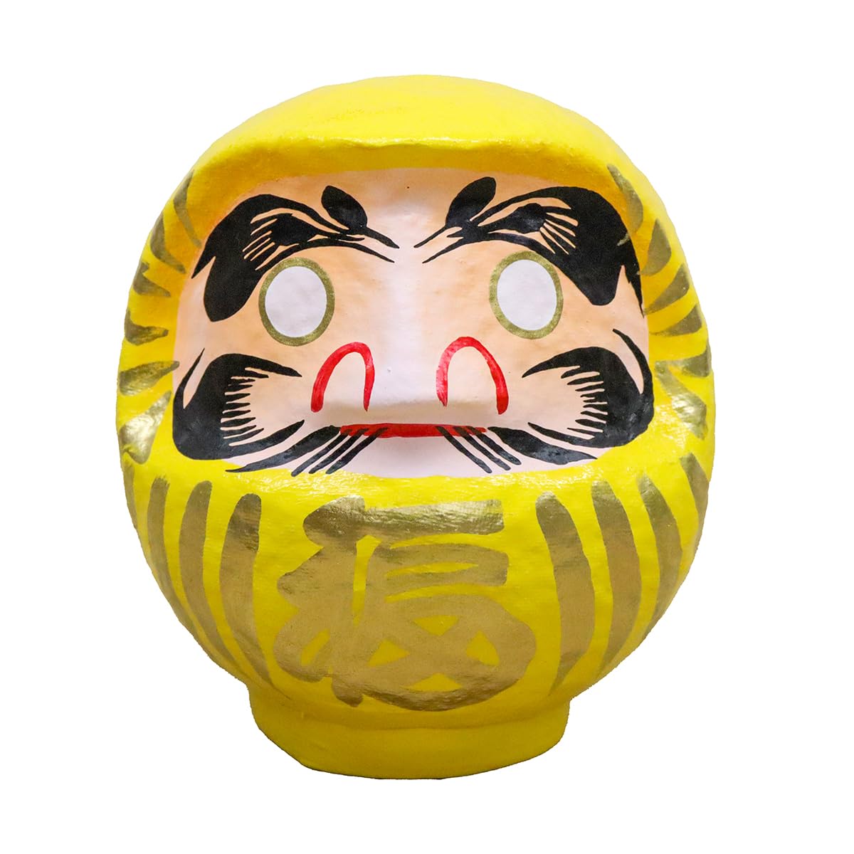 

Traditional Japanese Paper Mache Daruma Size 2 Total Yellow Doll, (12cm Length),