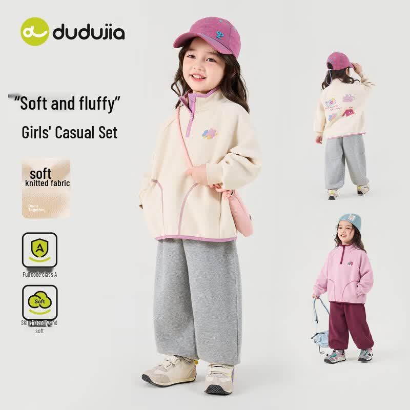 Girls' Cute Autumn Sweatshirt & Pants Set