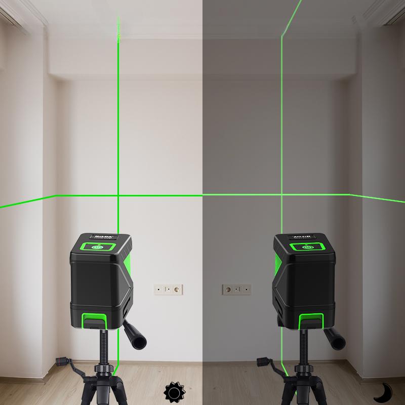 2 Lines Laser Level Self Levelling Green Beams Laser Horizontal & Vertical Cross-Line